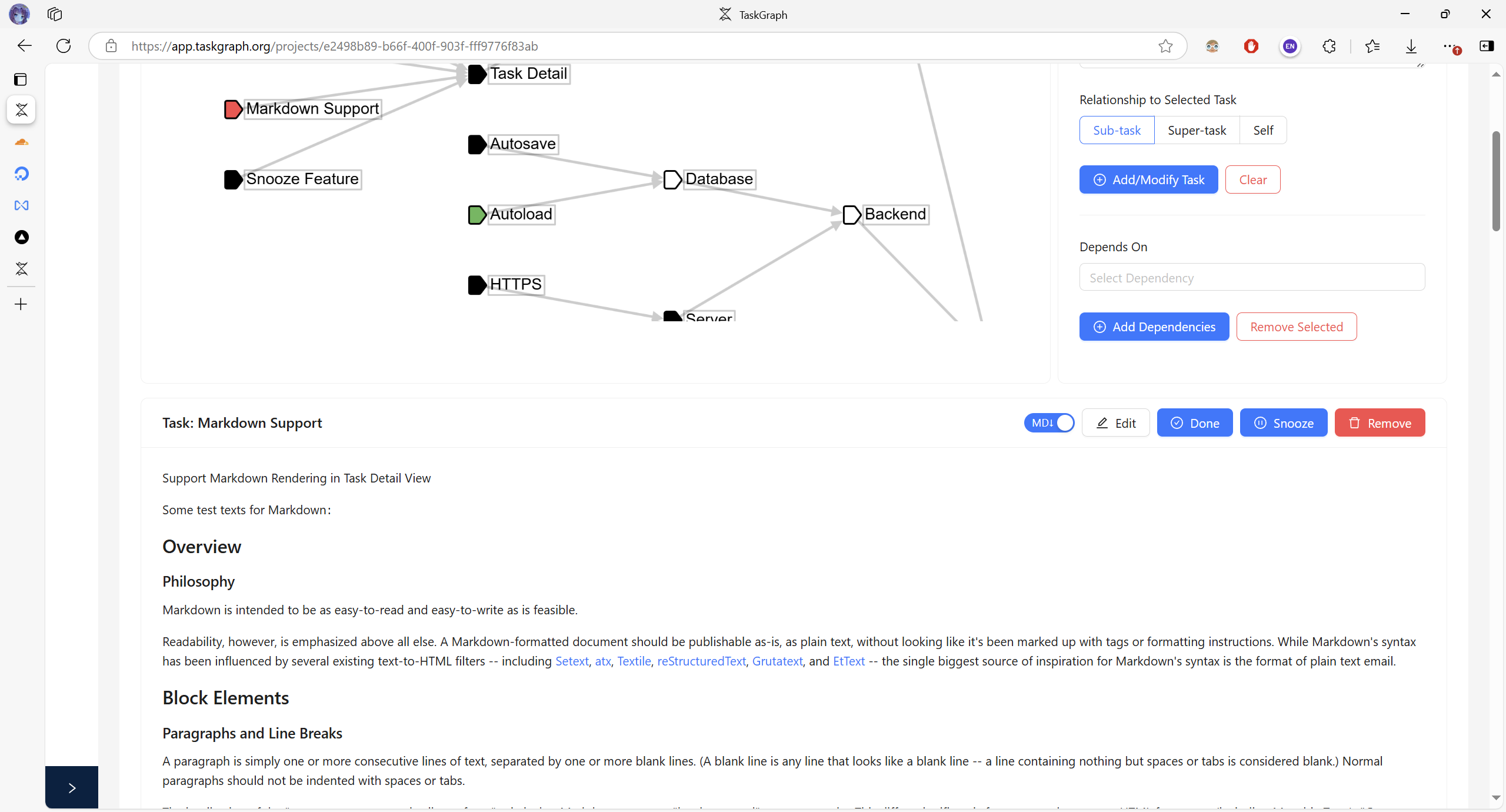 Tasks details